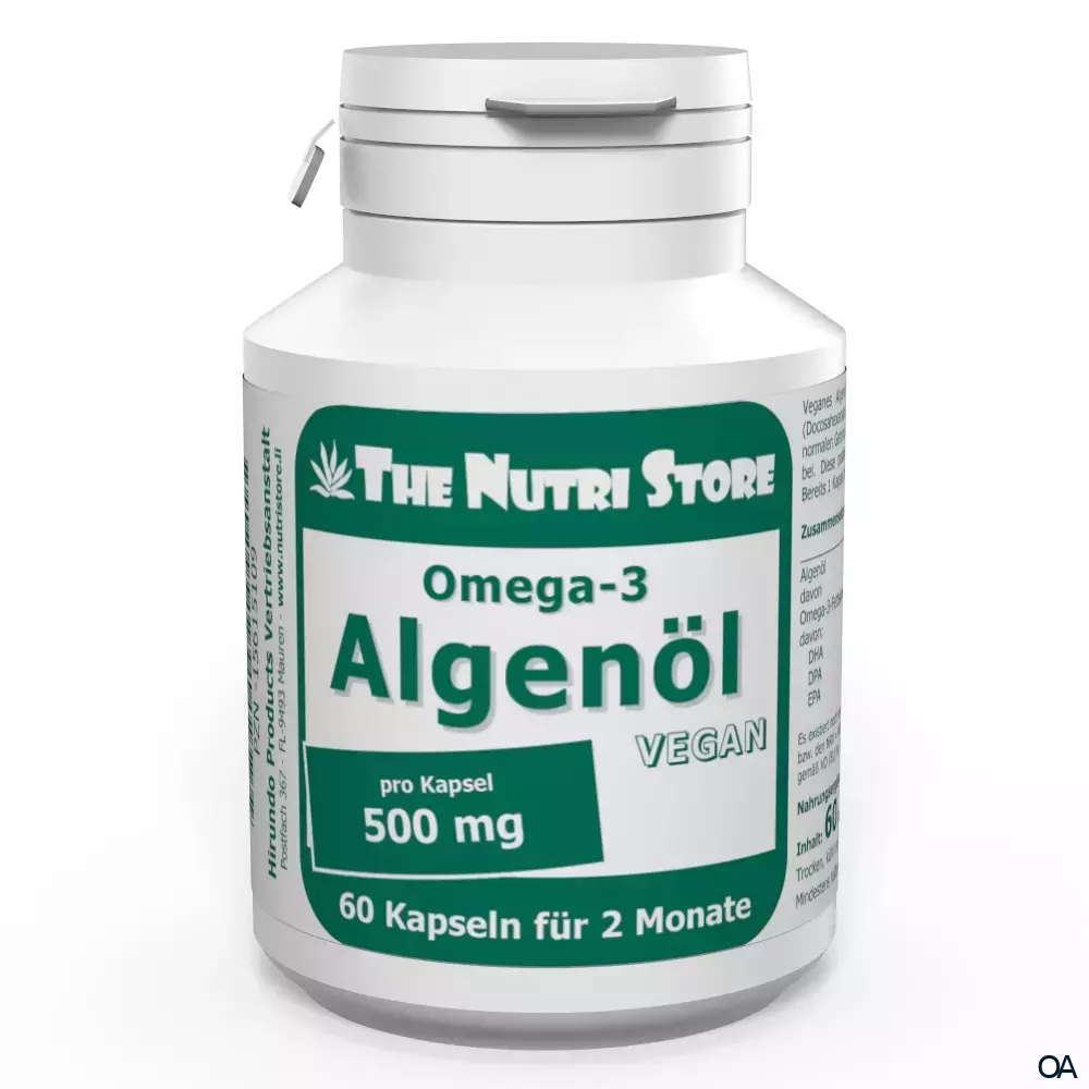 The Nutri Store Omega-3 Algenöl 500 mg vegan Kapseln The Nutri Store Omega-3 Algenöl 500 mg vegan Kapseln