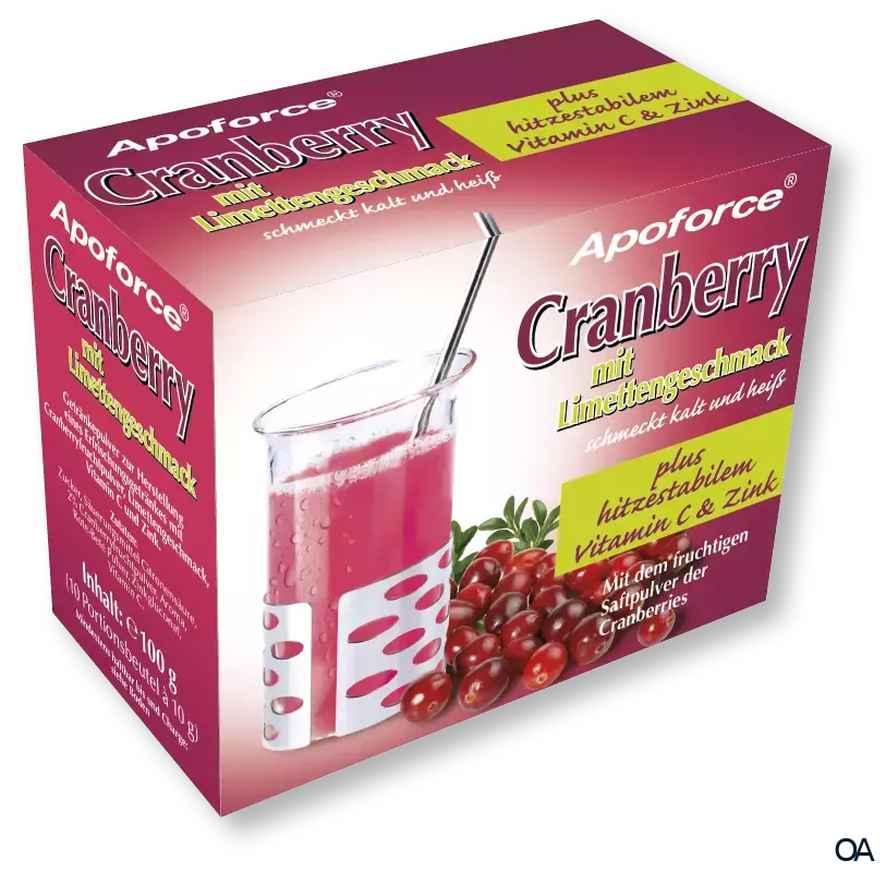 Apoforce® Cranberry mit Limettengeschmack Getränkepulver Apoforce® Cranberry mit Limettengeschmack Getränkepulver