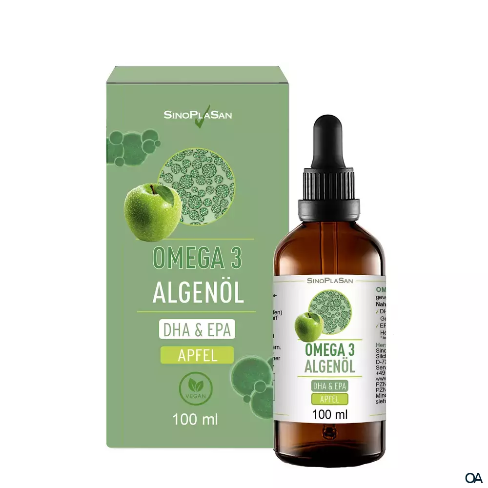 SinoPlaSan Omega 3 Algenöl DHA+EPA Apfel Tropfen SinoPlaSan Omega 3 Algenöl DHA+EPA Apfel Tropfen