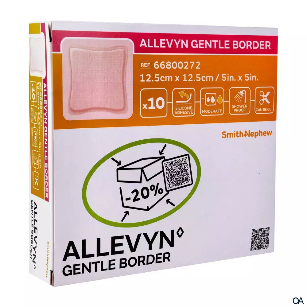 ALLEVYN GENTLE BORDER haftender Wundverband steril, 12,5 x 12,5 cm ALLEVYN GENTLE BORDER haftender Wundverband steril, 12,5 x 12,5 cm