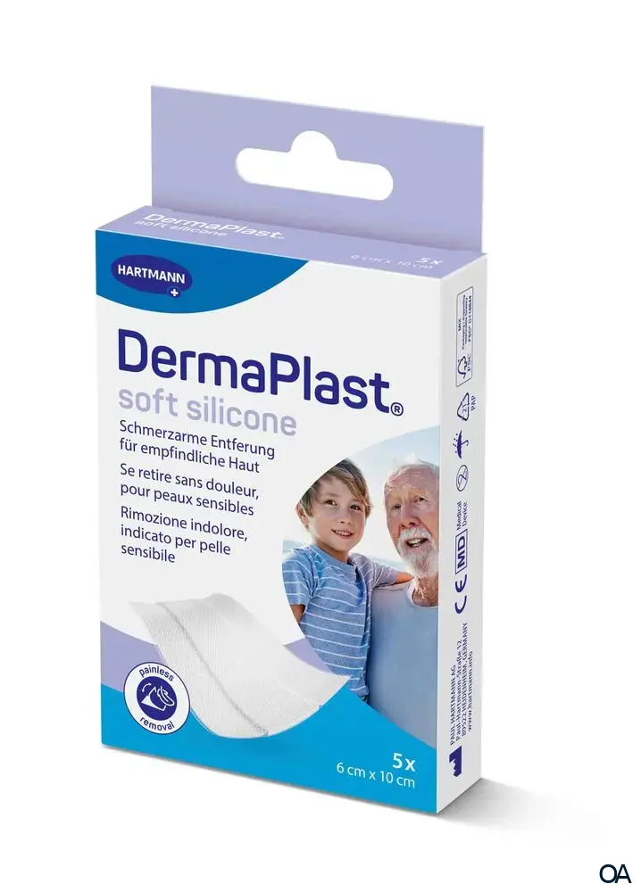 DermaPlast® Soft Silicone Wundpflaster Wundschnellverbände, zuschneidbar 6 x 10 cm