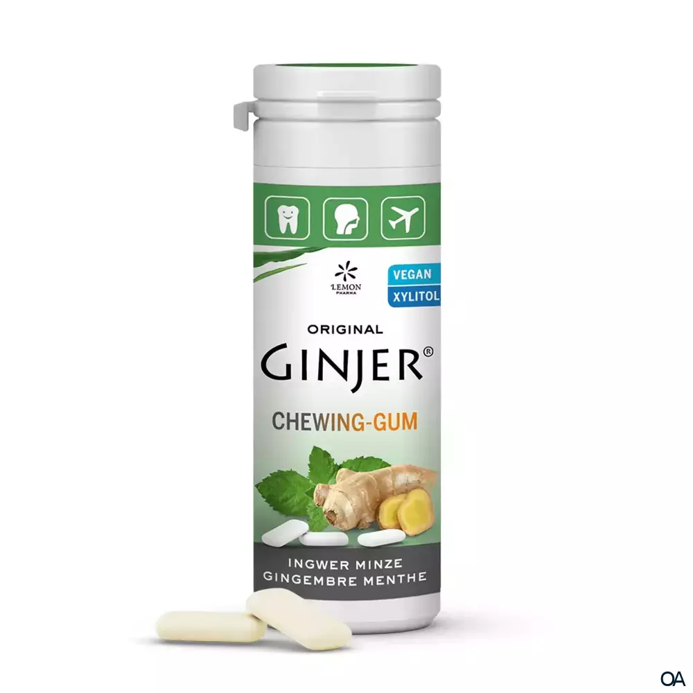 Lemon Pharma Ginjer® Ingwerkaugummi - Minze Lemon Pharma Ginjer® Ingwerkaugummi - Minze
