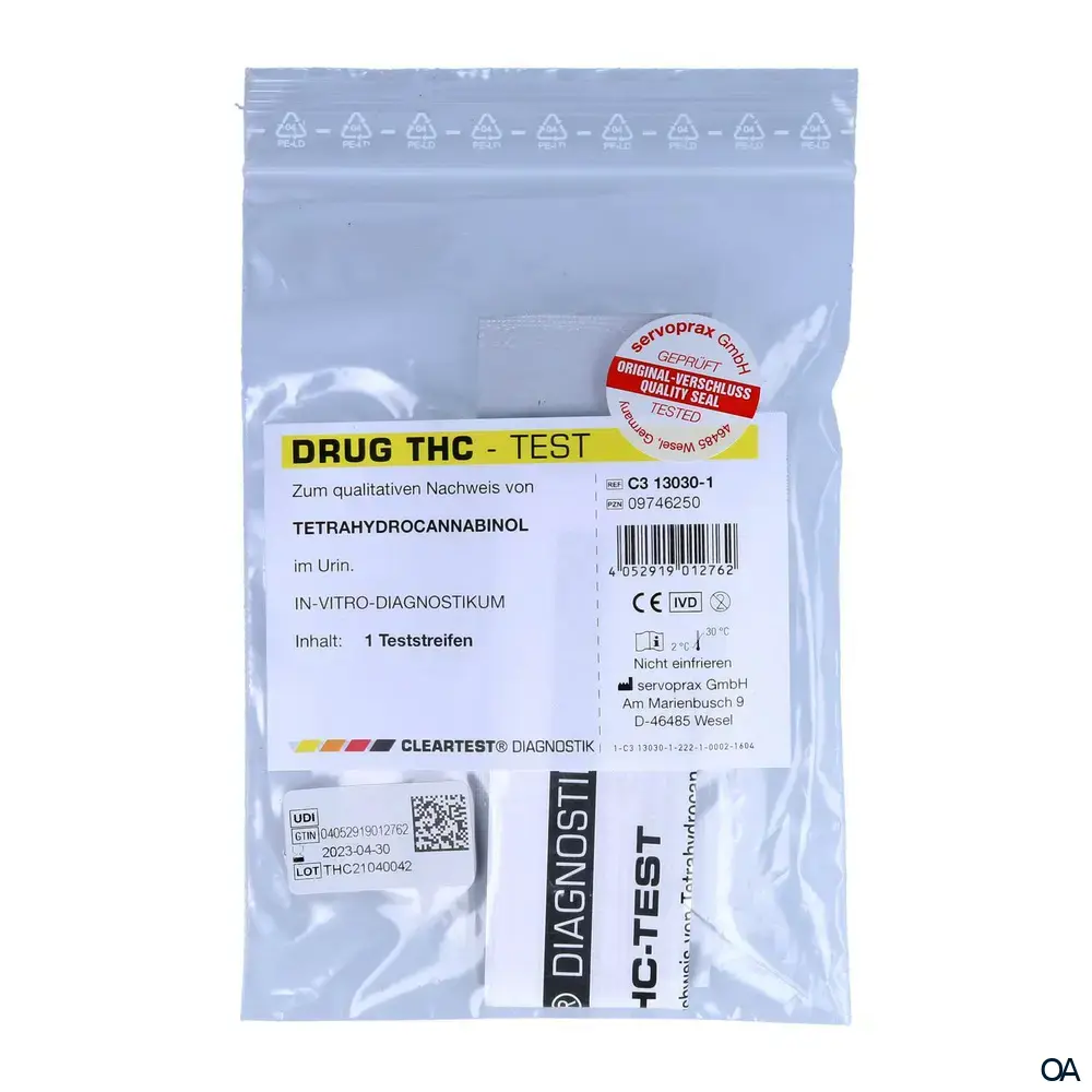 Cleartest Tetrahydrocannabinol (THC) 50 ng/ml Drogenteststreifen