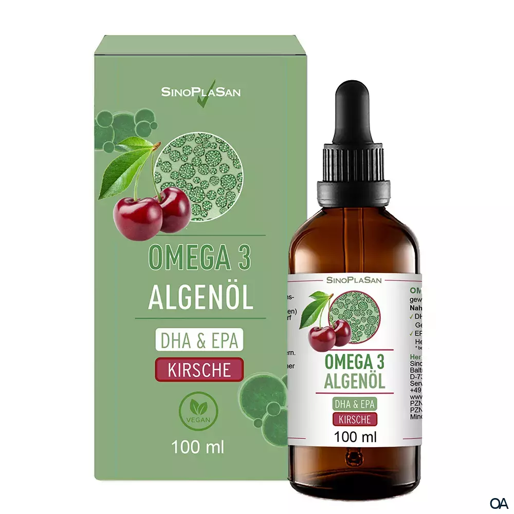 SinoPlaSan Omega 3 Algenöl DHA+EPA Kirsche Tropfen