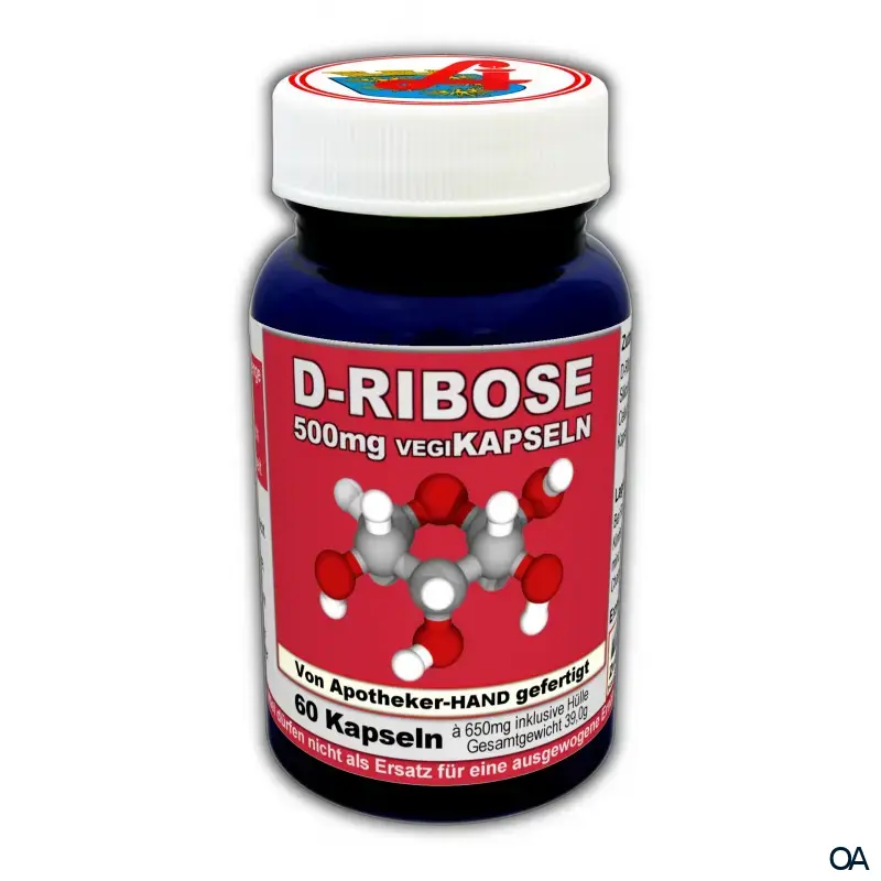 D-Ribose 500 mg Vegi-Kapseln