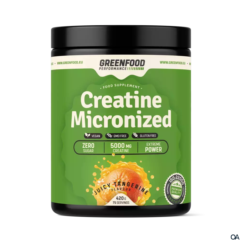 GreenFood Nutrition Performance Creatine Micronized Pulver Juicy Tangerine GreenFood Nutrition Performance Creatine Micronized Pulver Juicy Tangerine