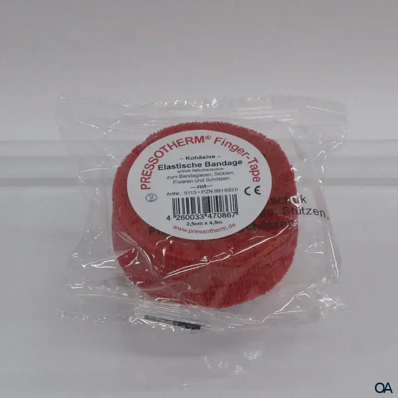 Pressotherm® Finger-Tape Kohäsive Elastische Bandage, 2,5 cm x 4,5 m - Rot