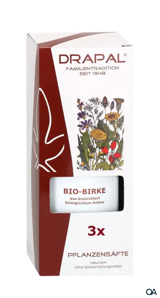 DRAPAL® Bio-Birke Pflanzensaft 3 x 200 ml