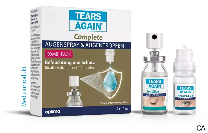 Tears Again® Complete Augenspray und Augentropfen