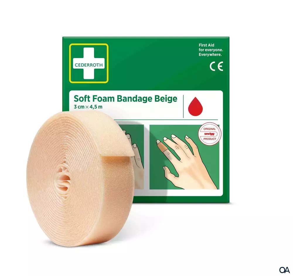CEDERROTH Soft Foam Bandage Beige 3 cm x 4.5 m