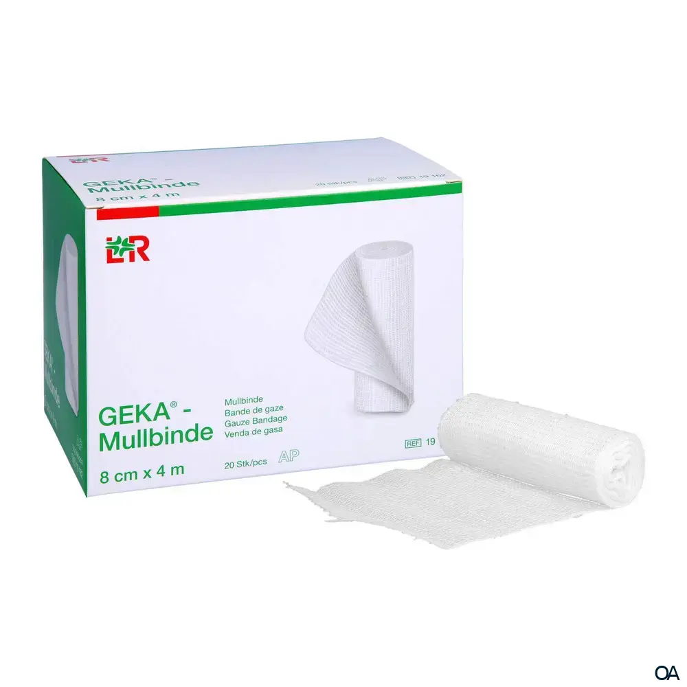 Geka® Mullbinden Starre Fixierbinden, lose, unsteril, 8 cm x 4 m