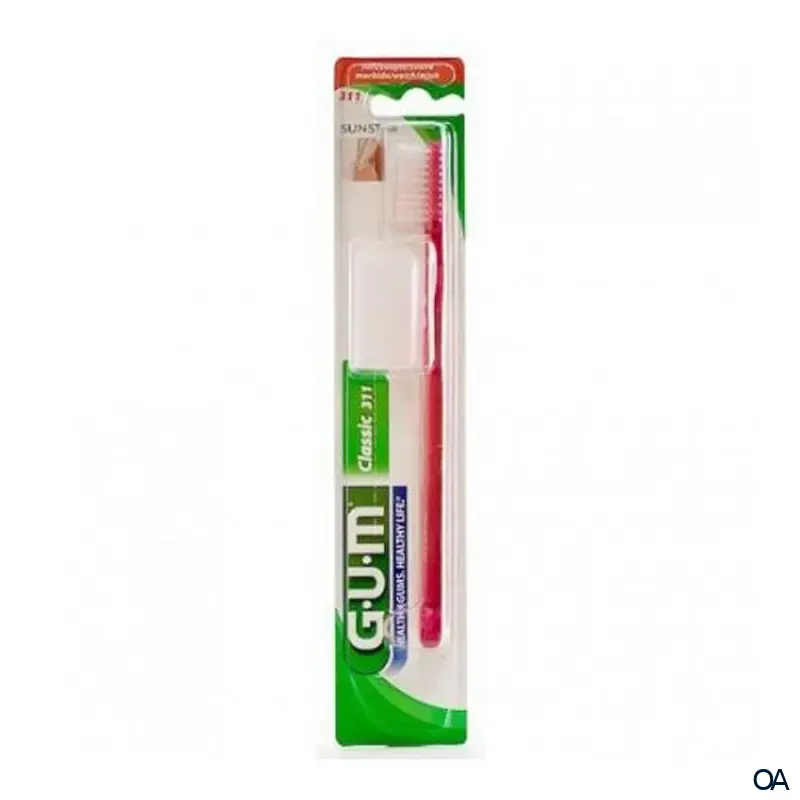 GUM® Classic Zahnbürste schlank, weich (mit Gummikegel) 311