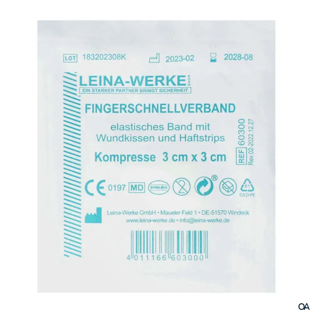 Leina-Werke Fingerschnellverband steril, 3 x 3 cm