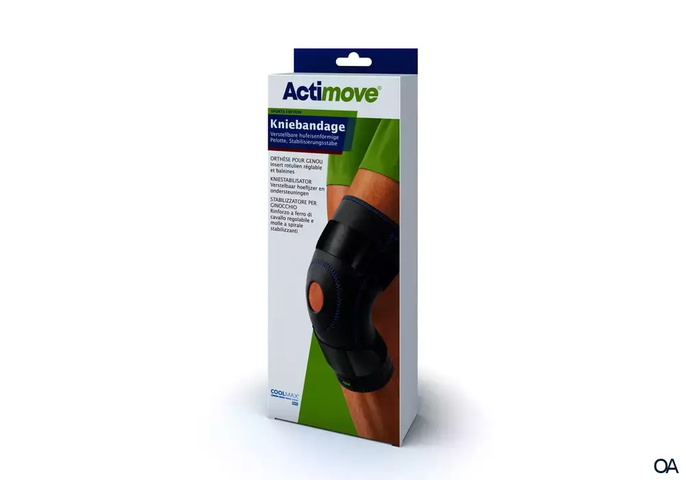 Actimove® Sport Edition Kniebandage Verstellbare hufeisenförmige Pelotte Größe M