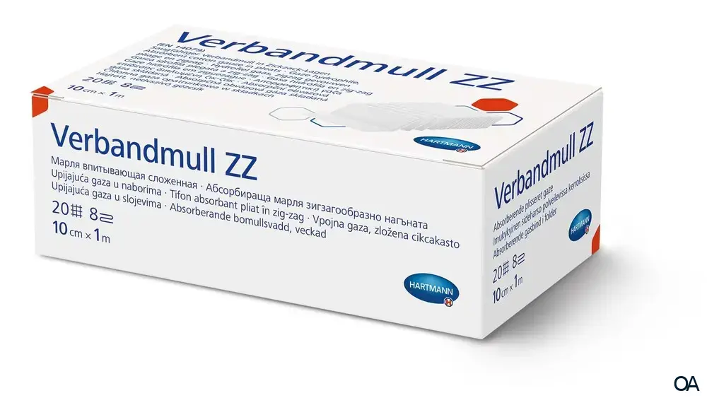 Hartmann saugfähiger Verbandmull ZZ in Zickzack-Lagen, 8-fach, 10 cm x 1 m
