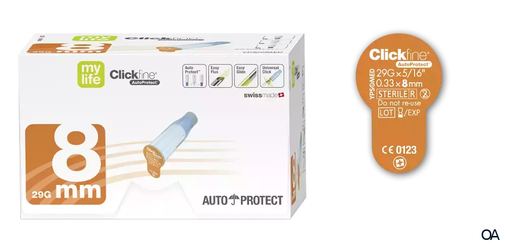 mylife Clickfine AutoProtect 29G 0,33 x 8 mm mylife Clickfine AutoProtect 29G 0,33 x 8 mm