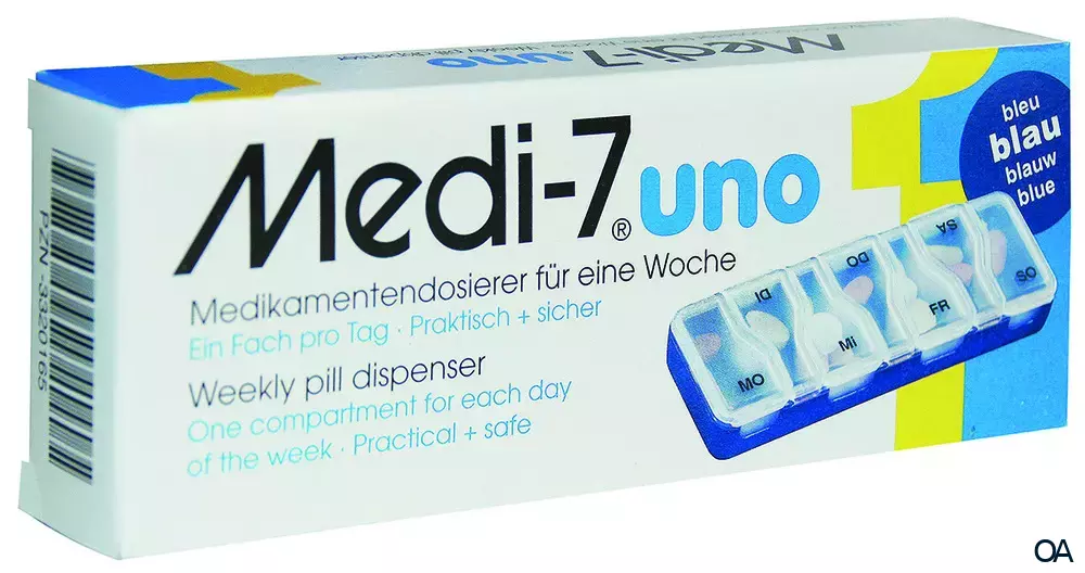 Medi-7 uno Medikamentendosierer für 7 Tage - Blau Medi-7 uno Medikamentendosierer für 7 Tage - Blau