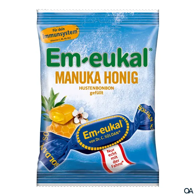 Em-eukal Manuka Honig Hustenbonbons, gefüllt