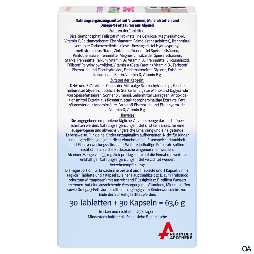 Doppelherz system Schwangere + Mütter vegan 30 Tabletten + 30 Kapseln
