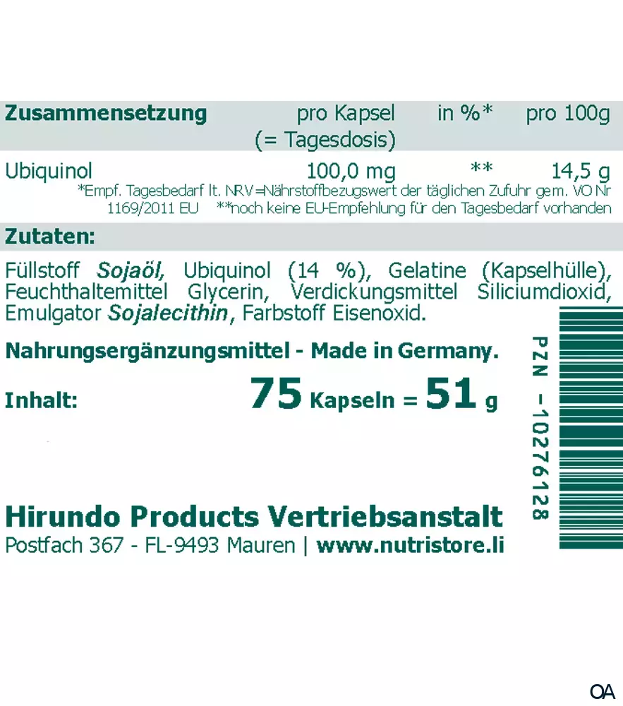 The Nutri Store Ubiquinol 100 mg Kapseln