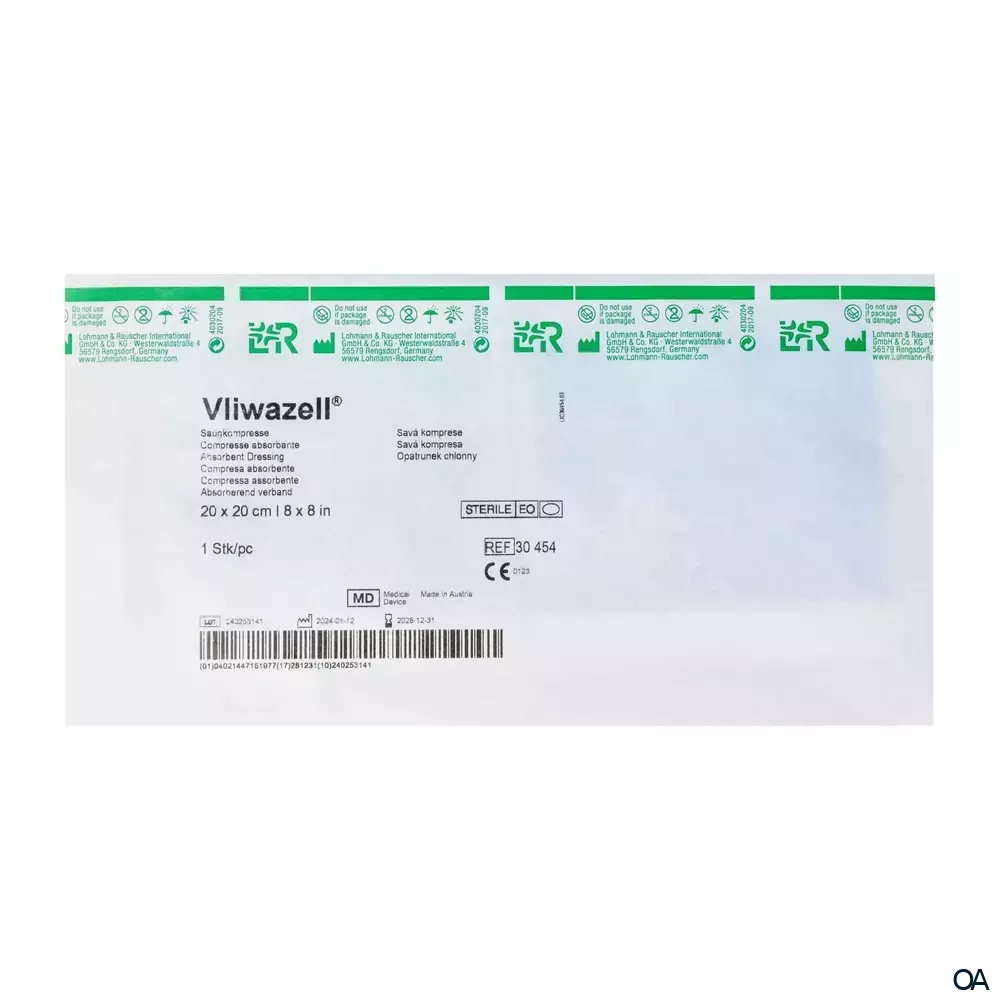 Vliwazell® Saugkompressen steril, 20 x 20 cm