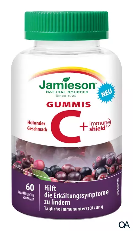 Jamieson Vitamin C (125 mg) + Immun Schild-Gummis Schwarzer Holunder Jamieson Vitamin C (125 mg) + Immun Schild-Gummis Schwarzer Holunder