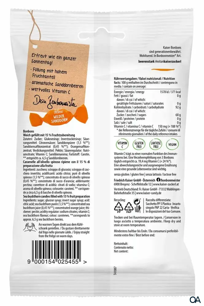 Kaiser Wilder Sanddorn Hustenbonbons