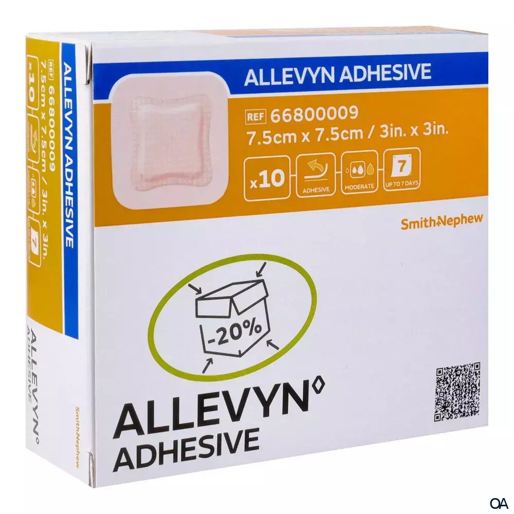 ALLEVYN Adhesive haftender Schaumverband 7,5 x 7,5 cm ALLEVYN Adhesive haftender Schaumverband 7,5 x 7,5 cm