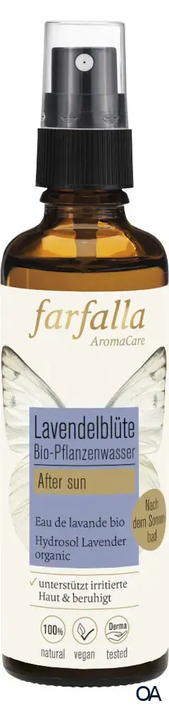 Farfalla Lavendelblüte, Bio-Pflanzenwasser, after sun Farfalla Lavendelblüte, Bio-Pflanzenwasser, after sun