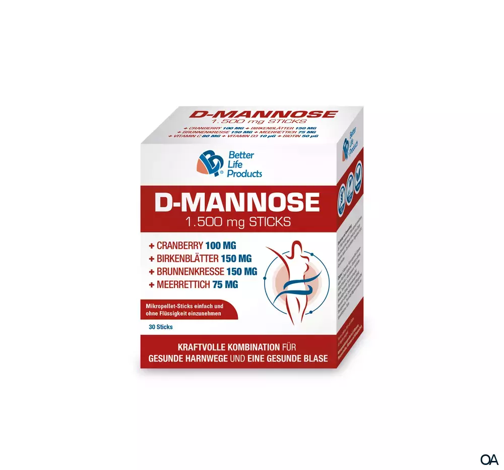 Better Life Products® D-Mannose 1.500 mg Sticks Better Life Products® D-Mannose 1.500 mg Sticks