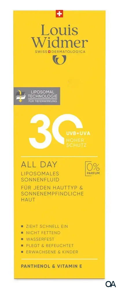 Louis Widmer suncare All Day 30 Liposomales Sonnenfluid - ohne Parfum