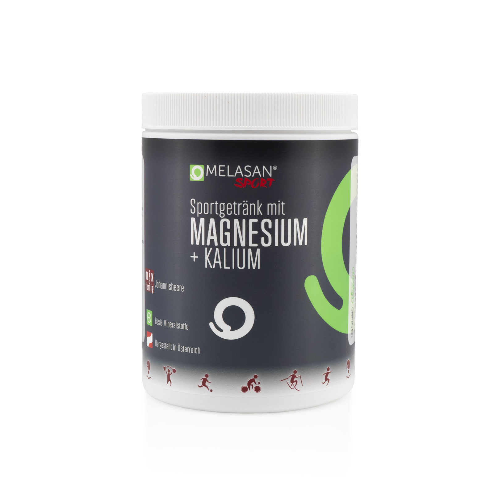 Melasan Sport Sportgetränk mit Magnesium + Kalium Pulver Johannisbeere