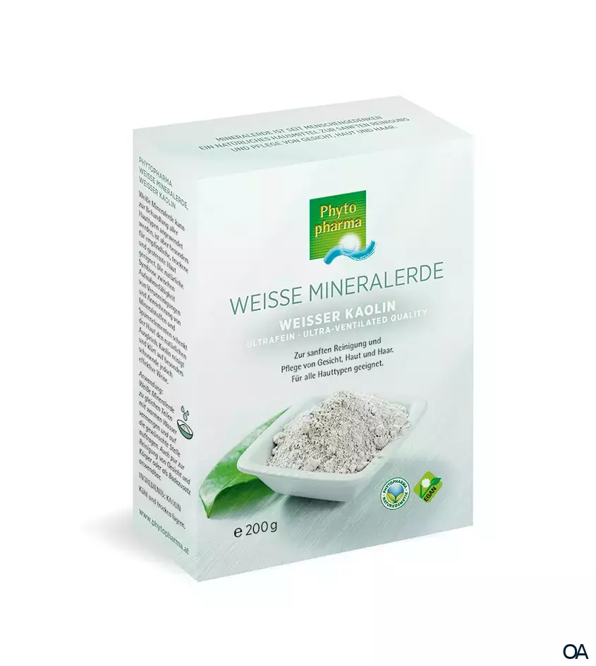 Phytopharma Weiße Mineralerde, weißer Kaolin, ultrafein Pulver Phytopharma Weiße Mineralerde, weißer Kaolin, ultrafein Pulver