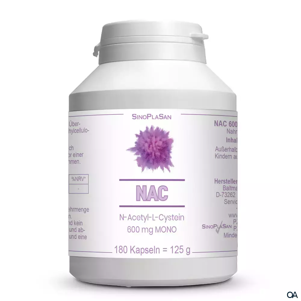 SinoPlaSan NAC N-Acetyl-L-Cystein 600 mg MONO Kapseln SinoPlaSan NAC N-Acetyl-L-Cystein 600 mg MONO Kapseln