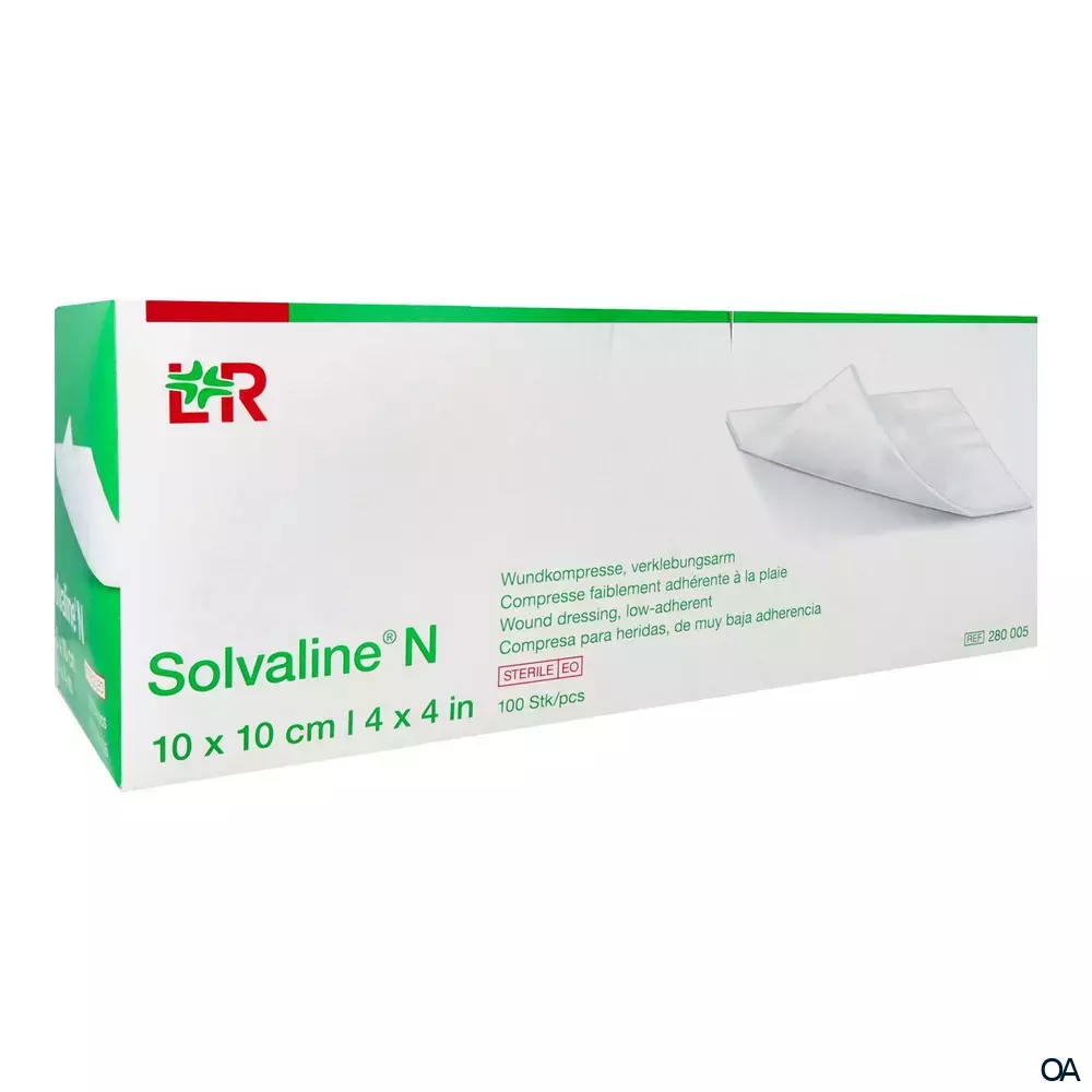 Solvaline® N Wundkompressen steril, verklebungsarm, 10 x 10 cm