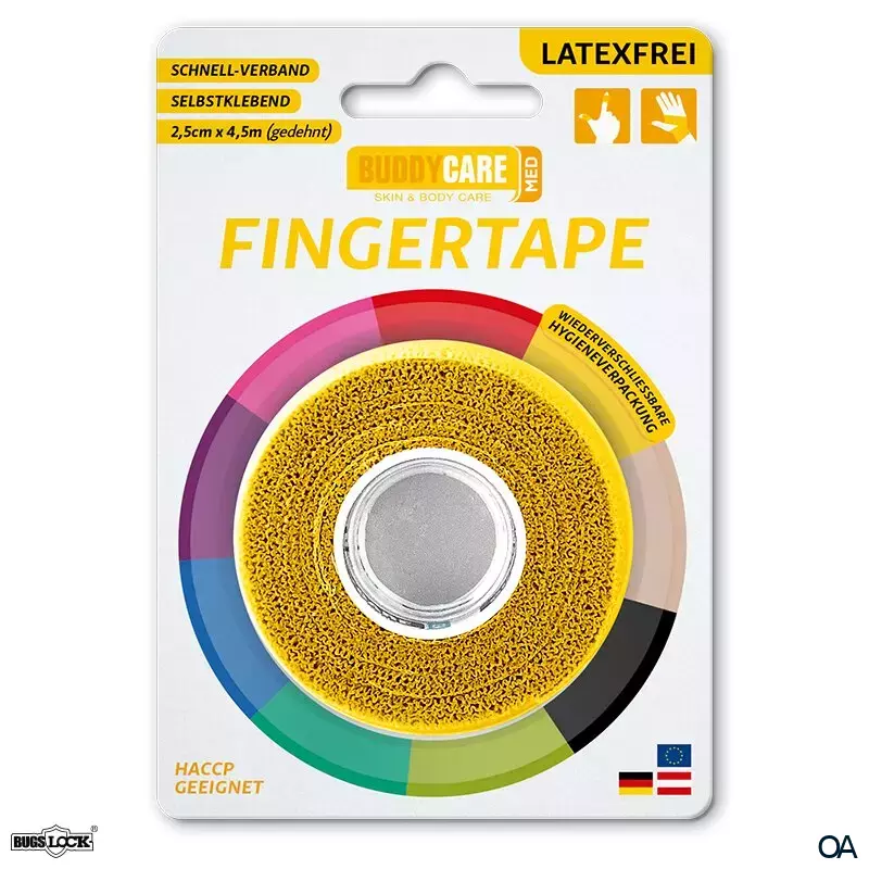 BUDDYCARE® MED Fingertape Gelb 2,5 cm x 4,5 m