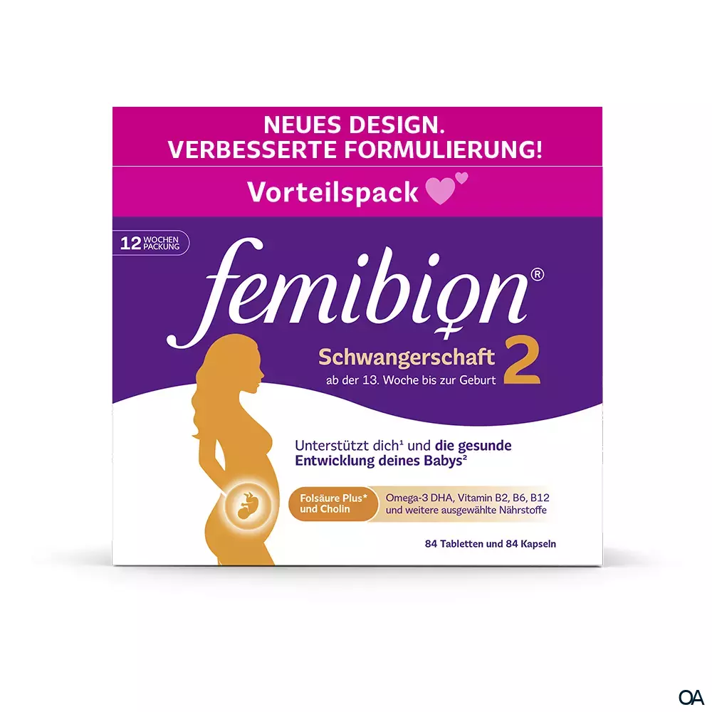 Femibion® 2 Schwangerschaft 84 Tabletten + 84 Kapseln Femibion® 2 Schwangerschaft 84 Tabletten + 84 Kapseln
