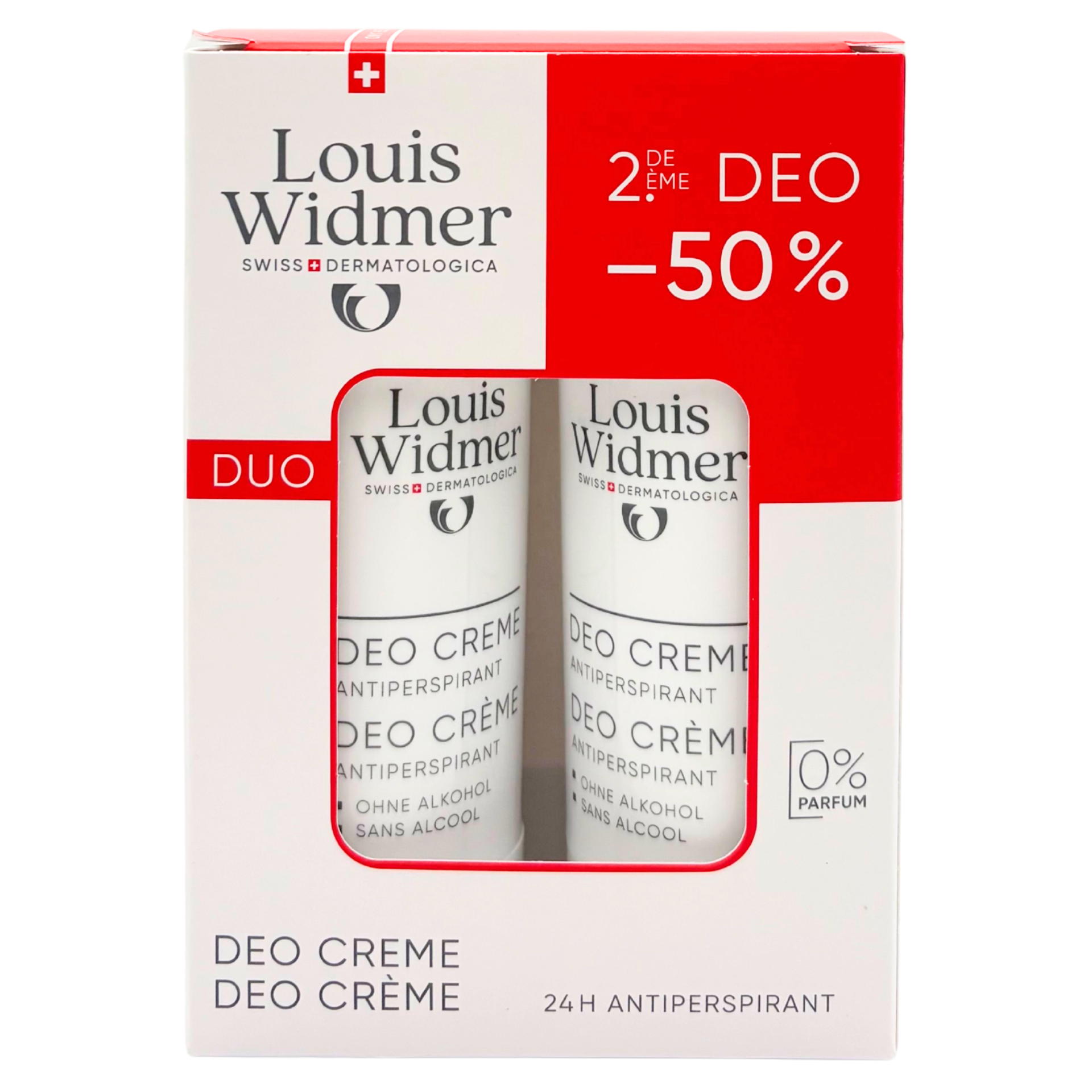 Louis Widmer Deo Creme Antiperspirant im Doppelpack – ohne Parfum
