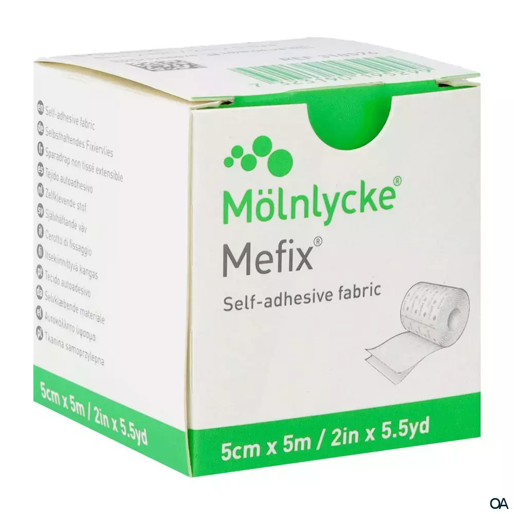 Mölnlycke Mefix® selbsthaftendes Fixiervlies Rolle, 5 cm x 5 m