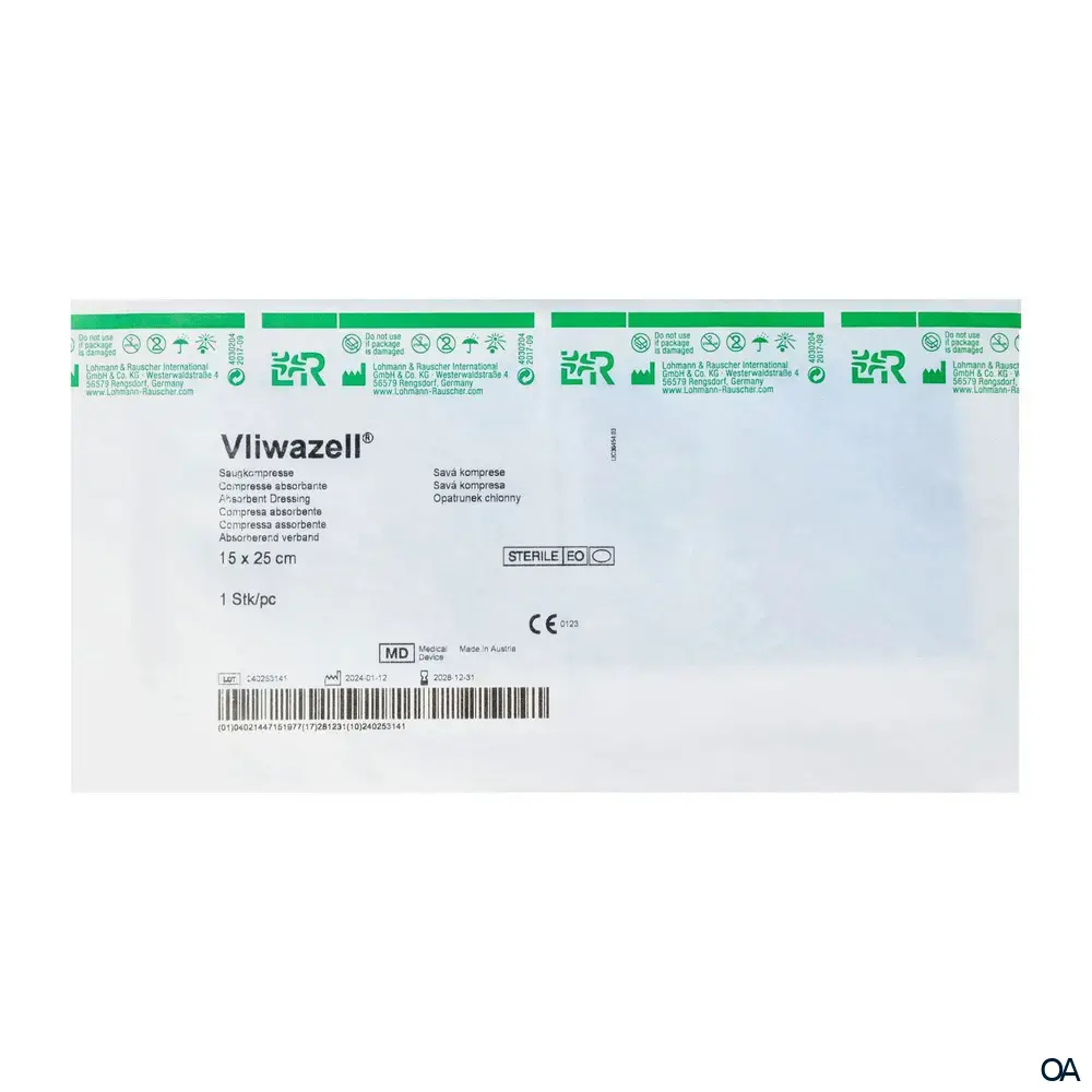 Vliwazell® Saugkompressen steril, 15 x 25 cm