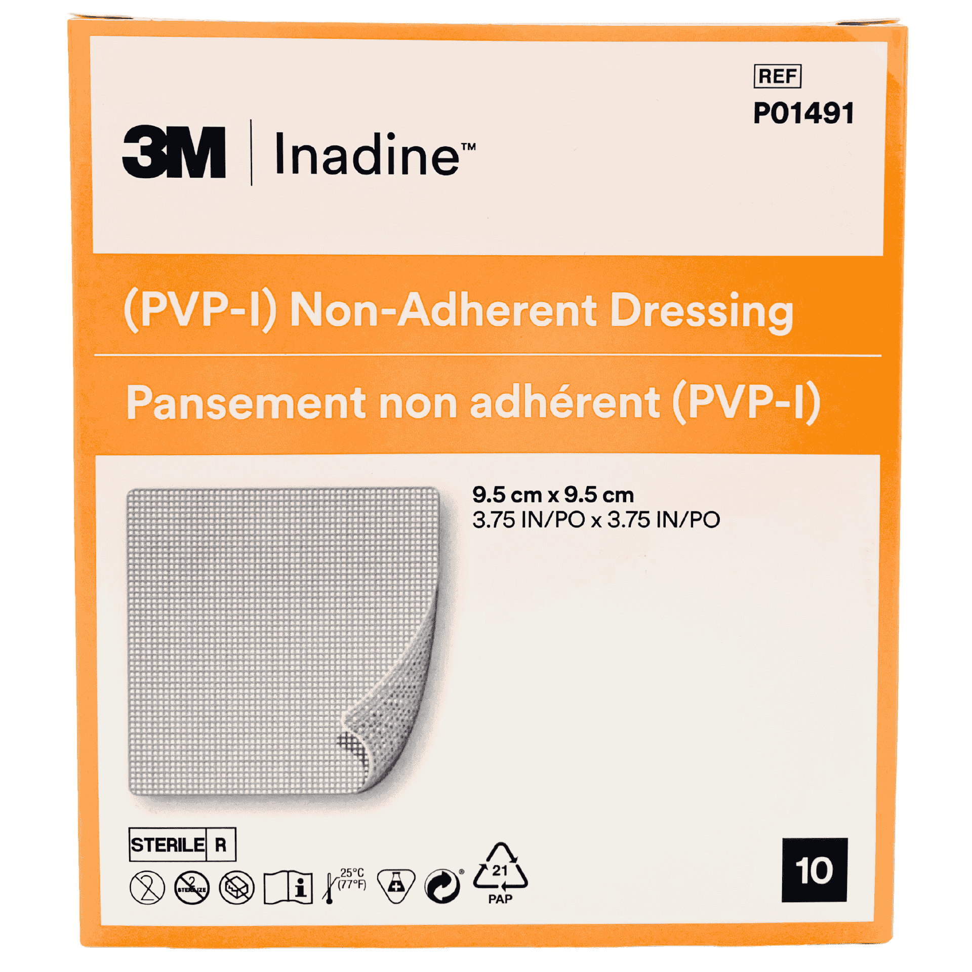 3M™ INADINE™ PVP-Iod Wundauflage 9,5 x 9,5 cm