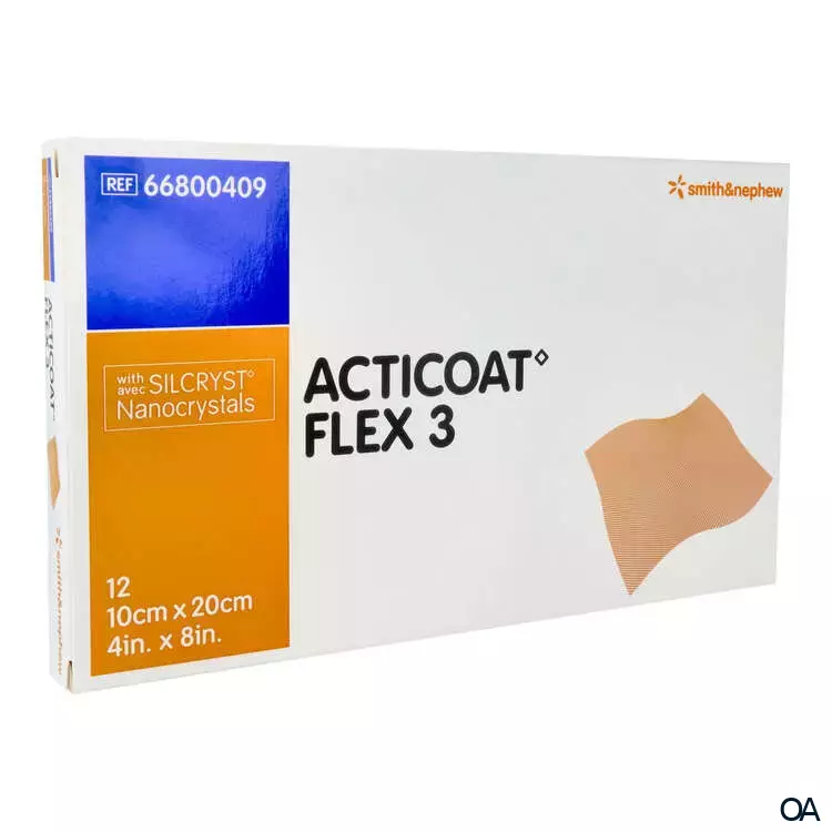 ACTICOAT FLEX 3 Antimikrobielle Wundauflagen mit Silber 10 x 20 cm ACTICOAT FLEX 3 Antimikrobielle Wundauflagen mit Silber 10 x 20 cm