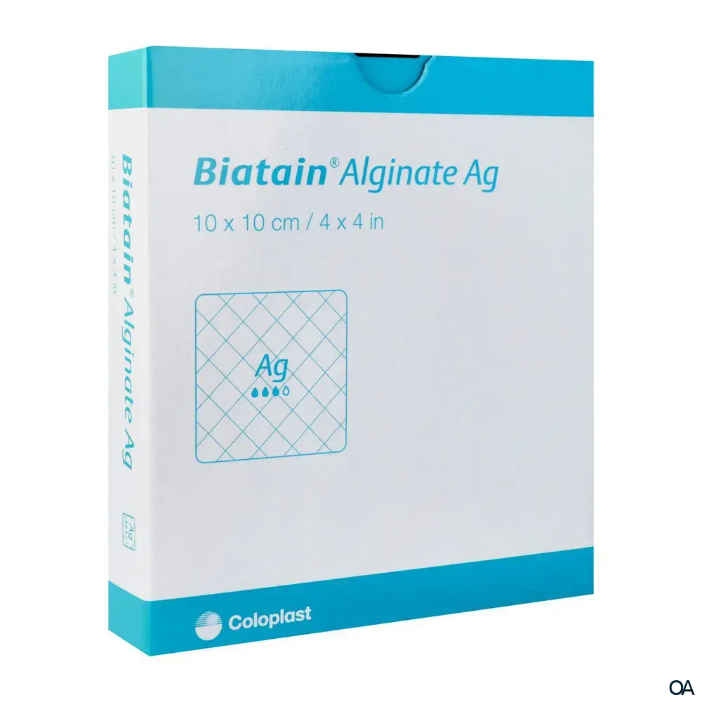 Biatain® Alginate Ag Alginatkompressen steril, 10 x 10 cm