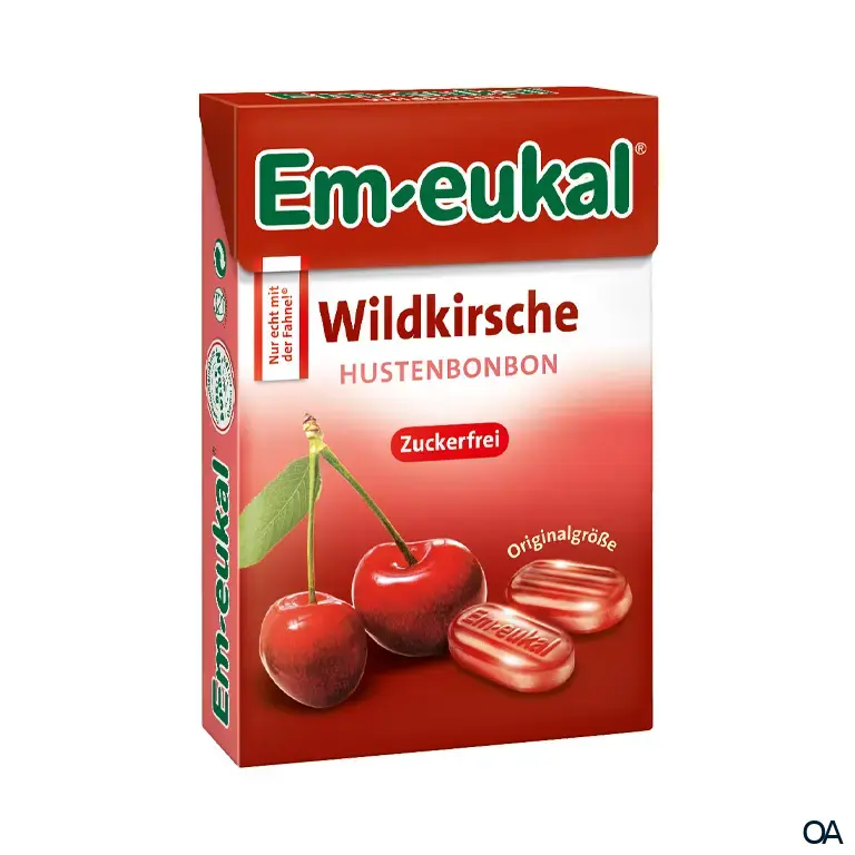 Em-eukal Wildkirsche Hustenbonbons Box, zuckerfrei
