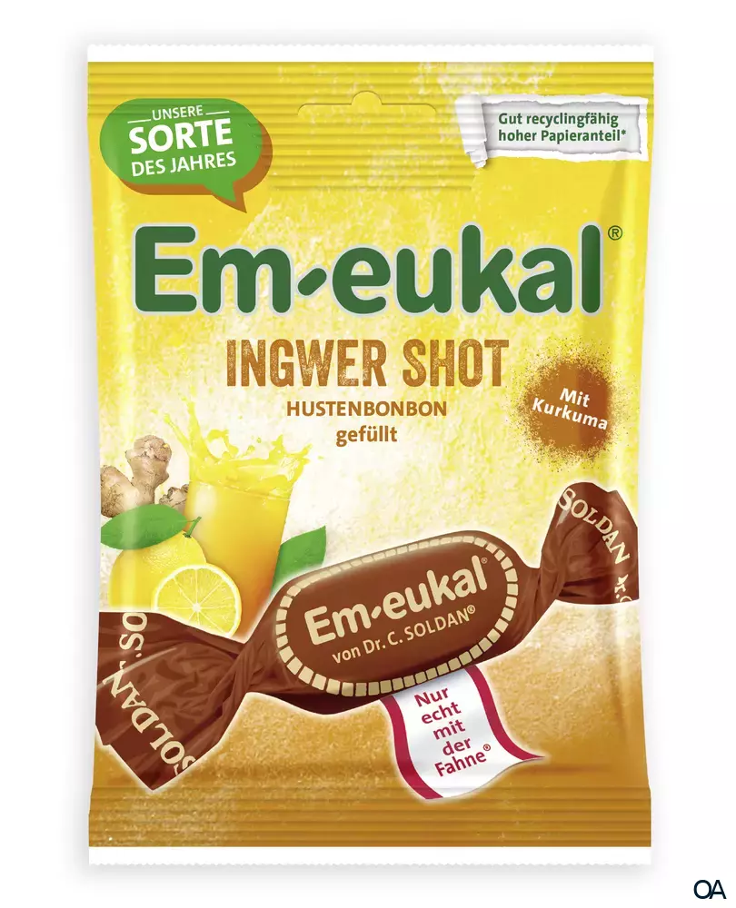 Em-eukal Ingwer Shot Hustenbonbons, gefüllt